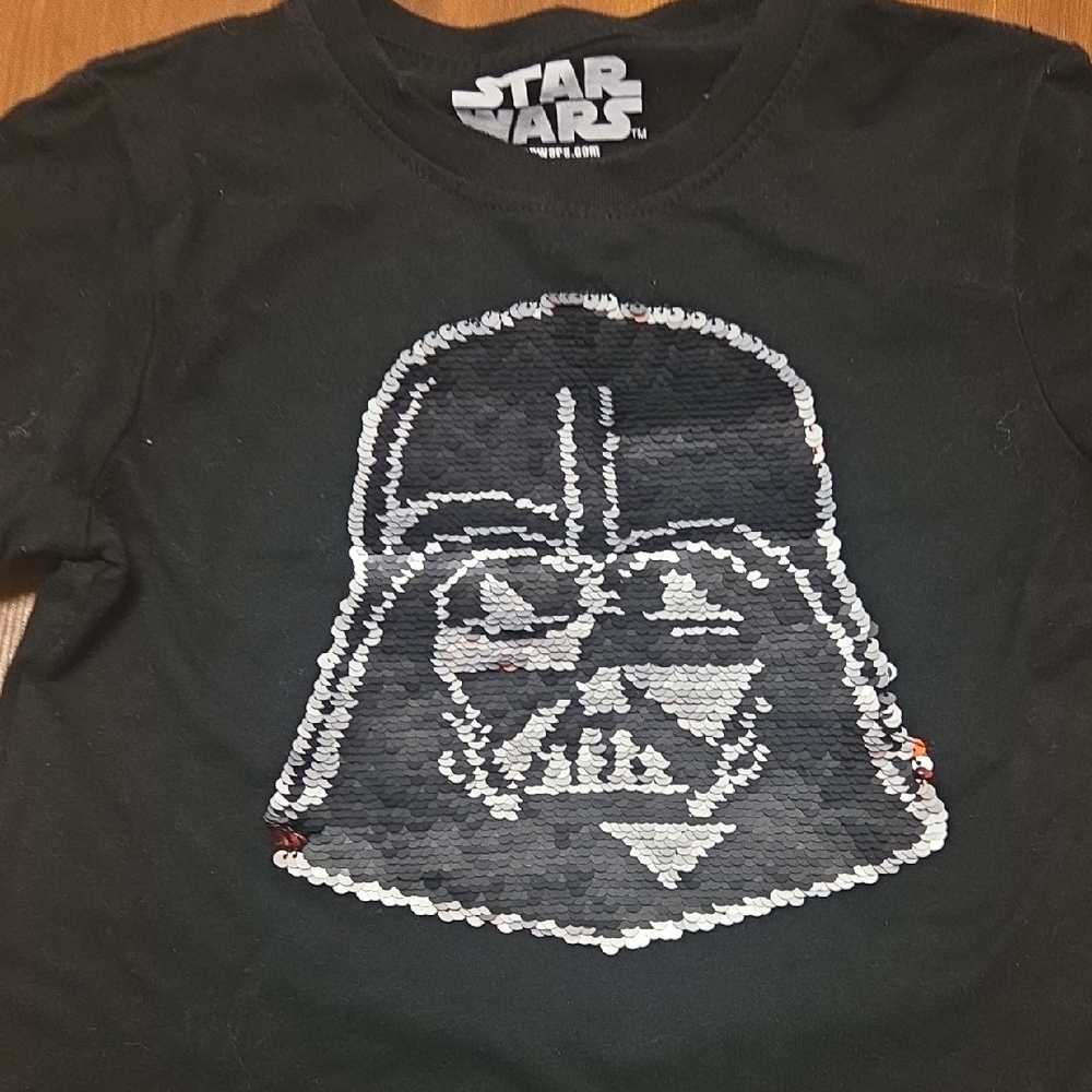 Star Wars Black Sequin Darth Vader Tee